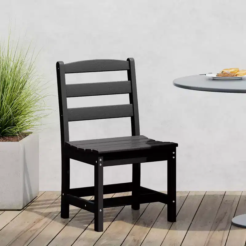 WestinTrends Ashore Outdoor HDPE Patio Classic Armless Dining Side Chair, Gray
