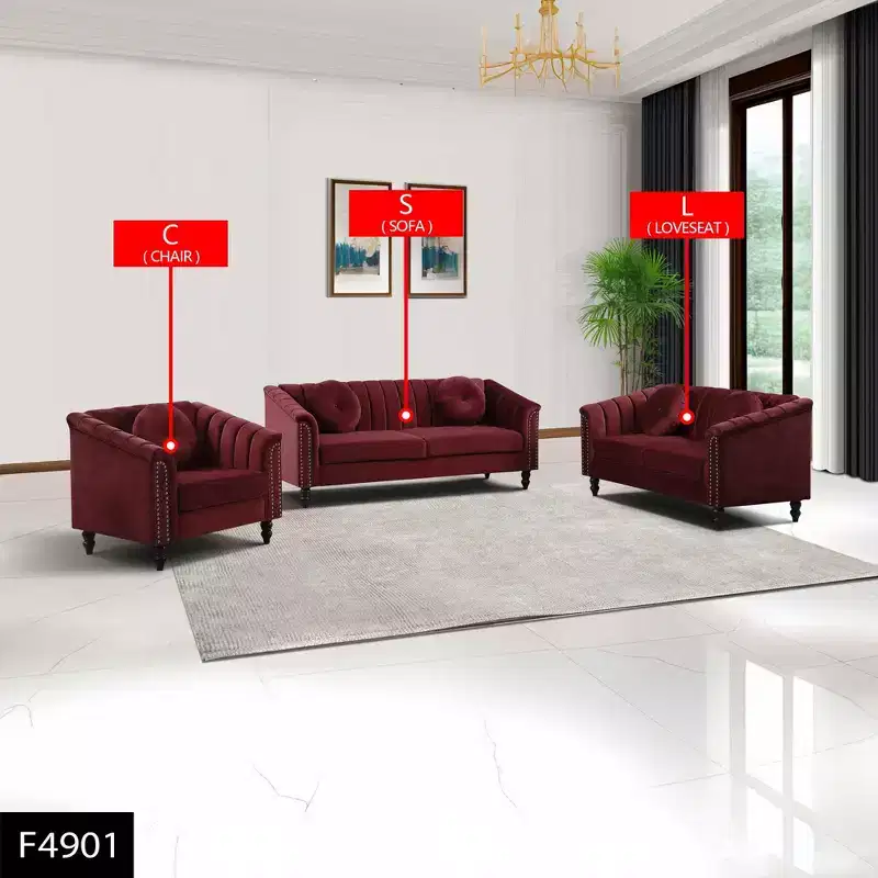 AndMakers 3-Piece Microfiber Living Room Set