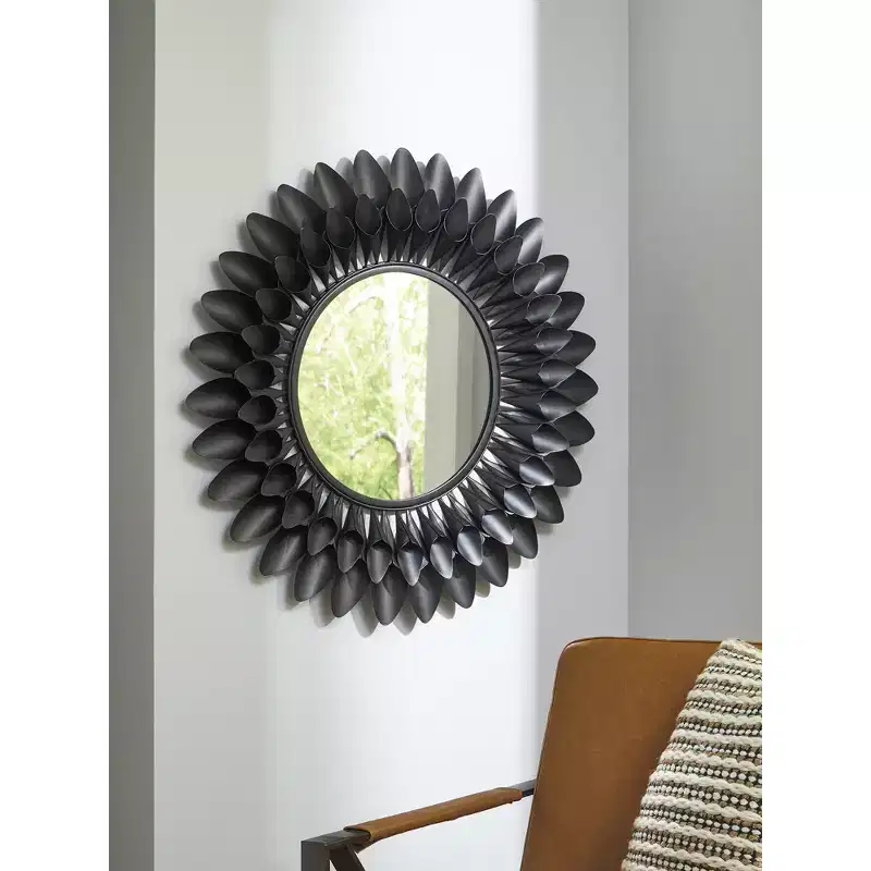 Wall Accent Mirror with Contemporary Petal Style Frame