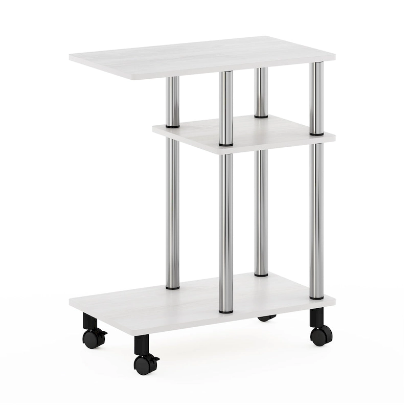 Furinno Turn-N-Tube U Shape Sofa Side Table with Casters