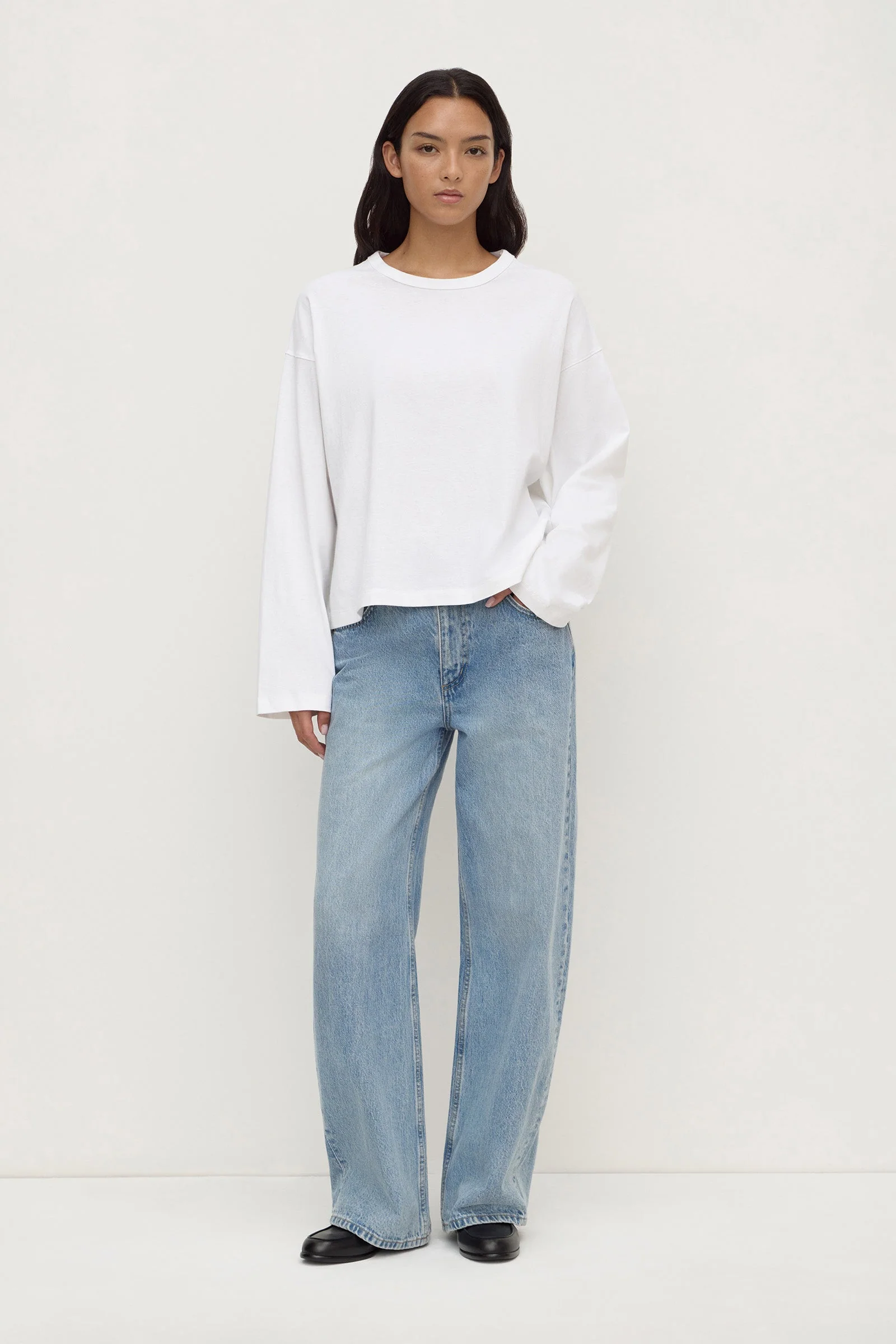 White Wide Sleeve Cotton Tee