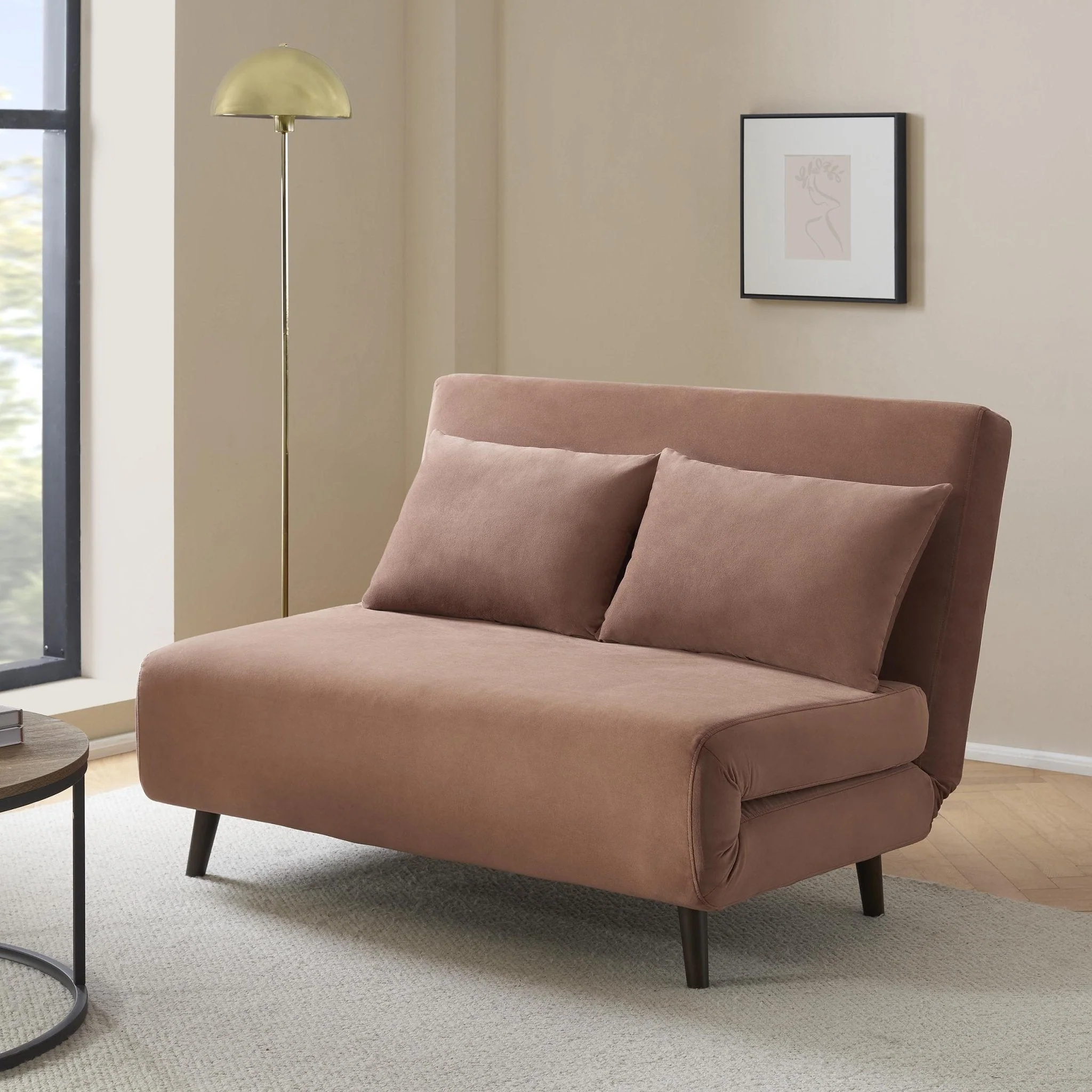 Double Sofa Bed - Mauve