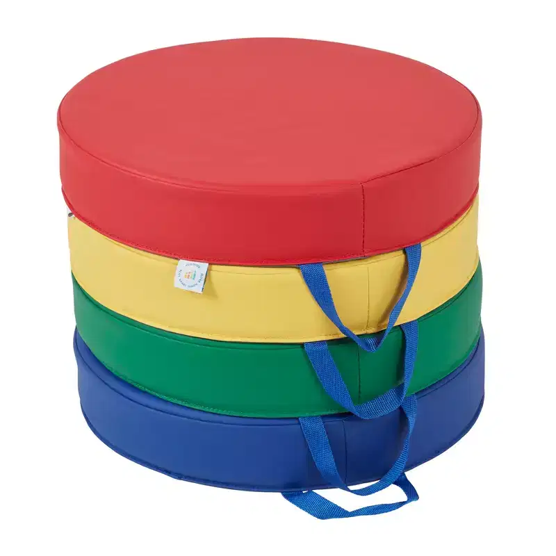 SoftZone Round Carry Me Floor Cushion 4-Piece - Assorted