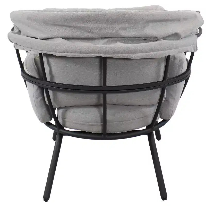 Sunnydaze Modern Luxury Patio Lounge Chair with Retractable Shade - Powder-Coated Aluminum Frame with Polyester Cushions and Canopy