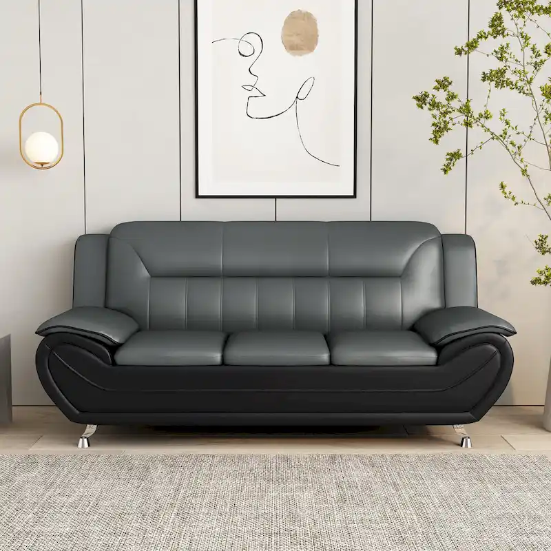 William Street Faux Leather Upholstered 2PCS Living Room Set