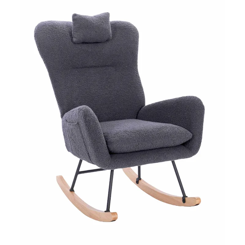 Upholstered Nursery Rocking Chair for Living Room and Bedroom