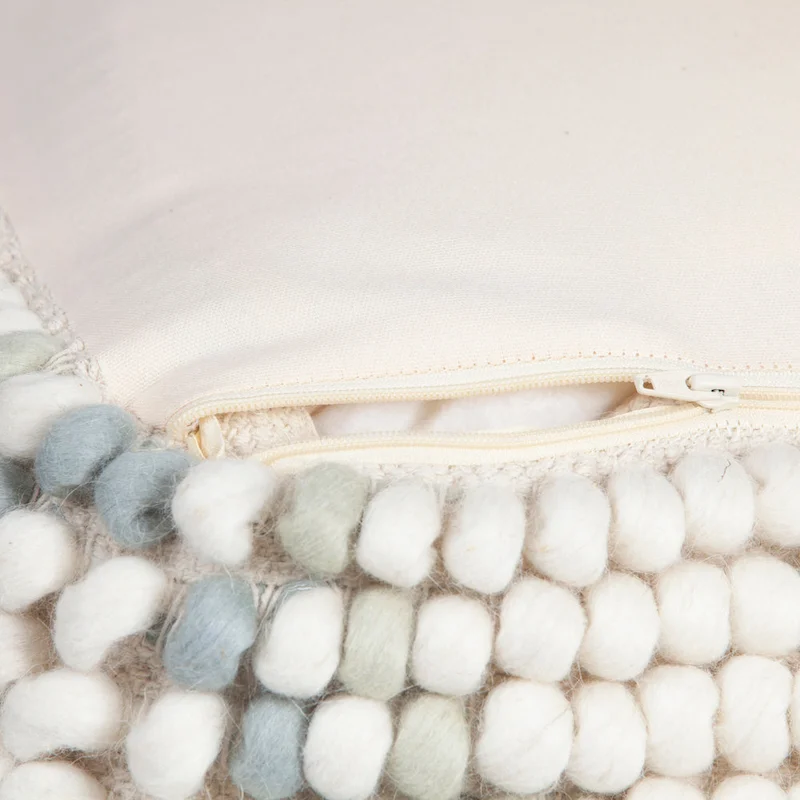 New Zealand Wool and Cotton Pouf