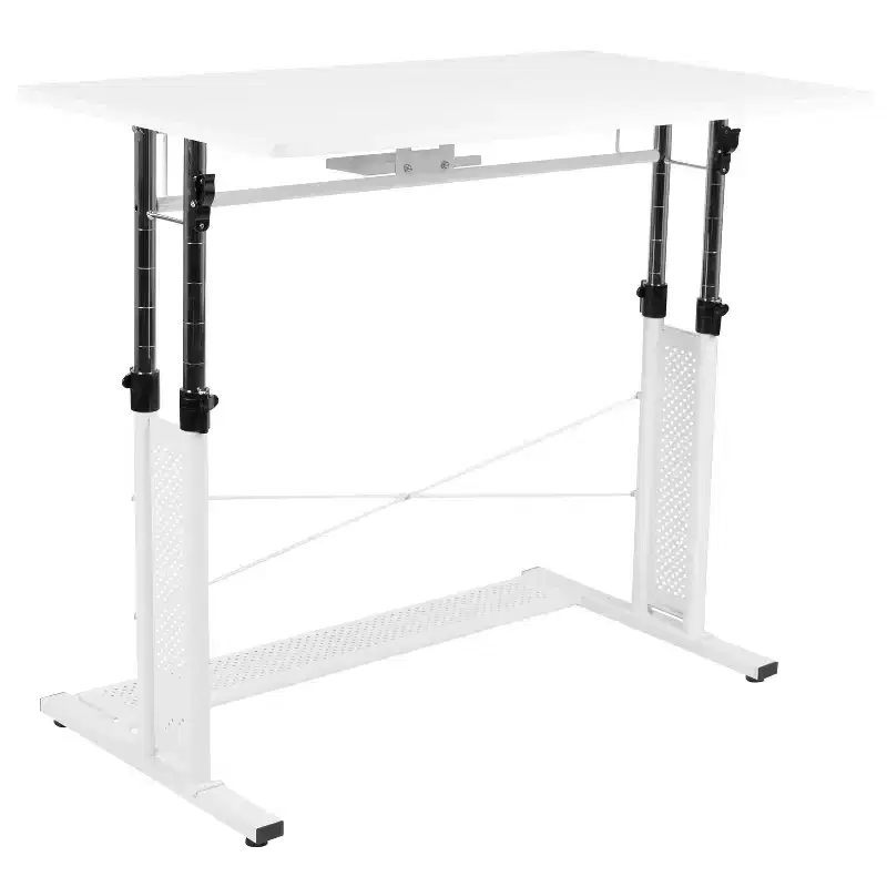 Flash Furniture Height Adjustable (27.25-35.75H) Sit to Stand Home Office Desk
