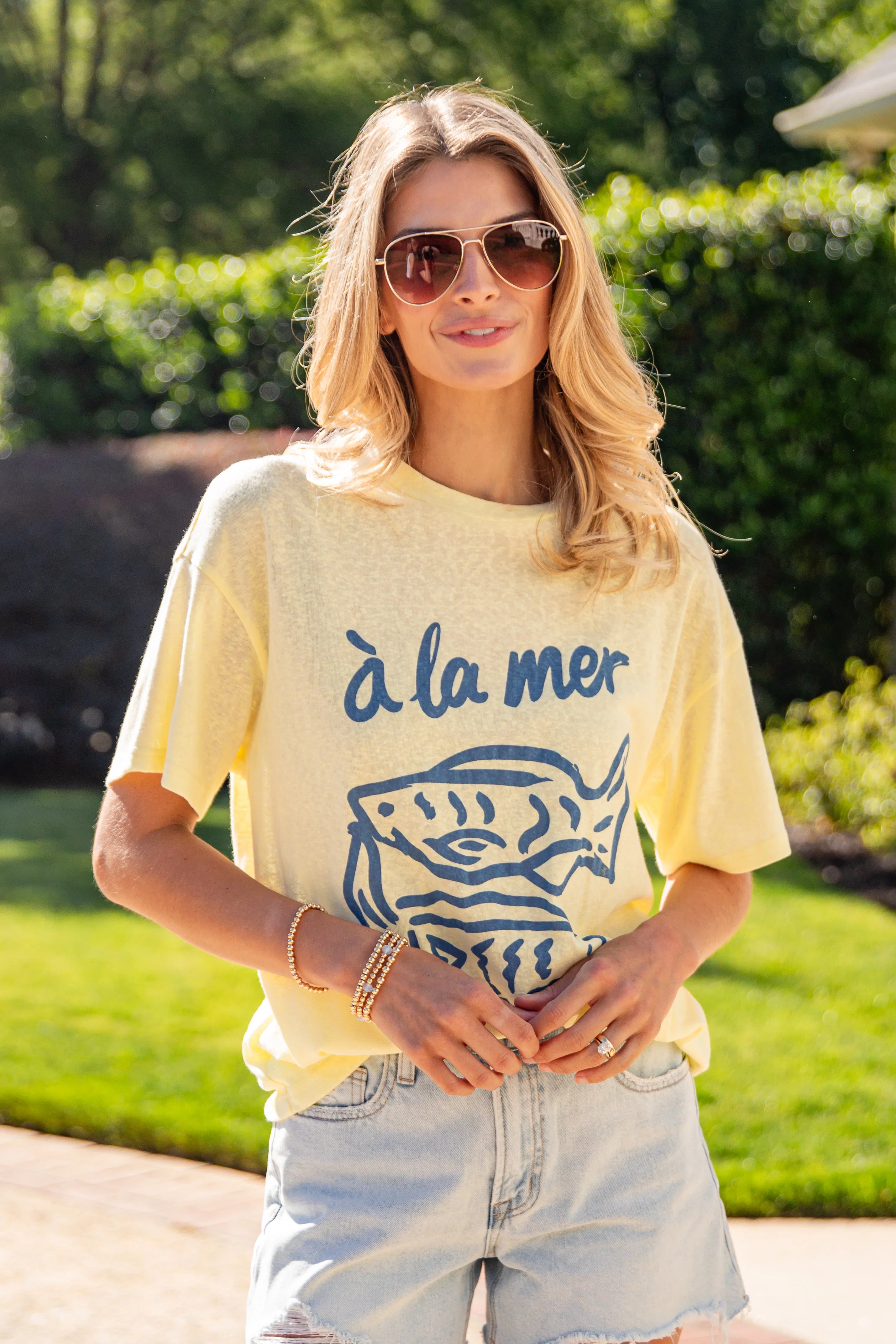 Yellow Graphic Crew Neck Short Sleeve Tee