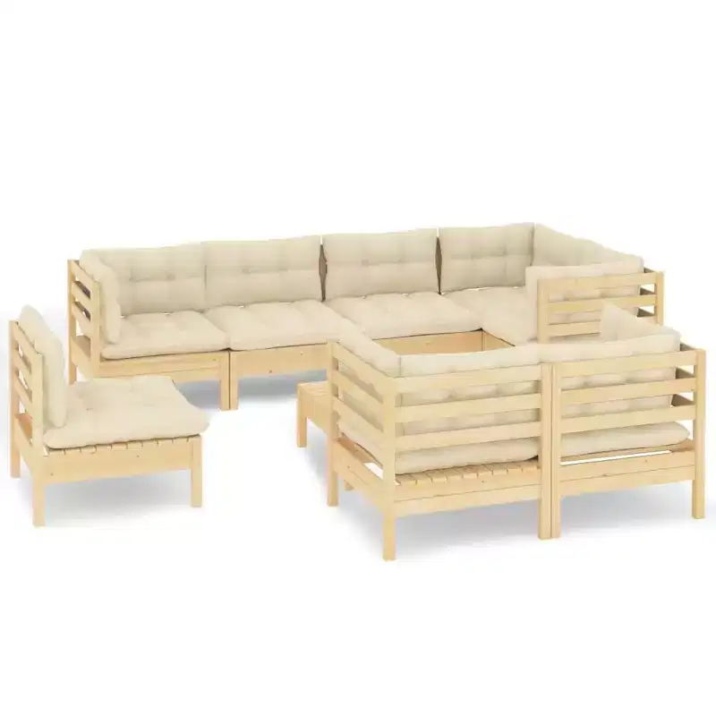 vidaXL Outdoor Lounge Set with Cushions - Solid Pinewood Design