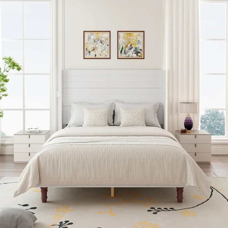 54  High Headboard Bed with Comfortable Back Support
