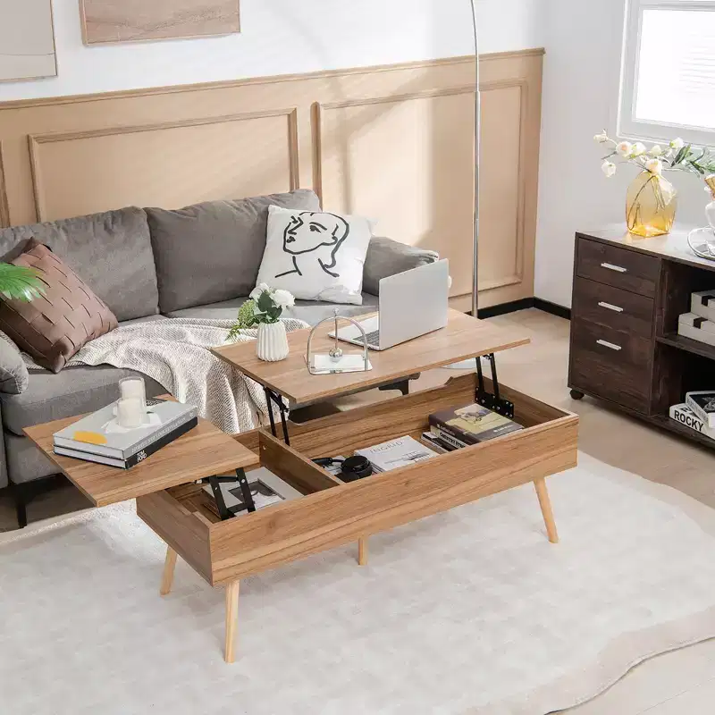 47 Lift Top Coffee Table Central Table with Hidden Compartments for Living Room