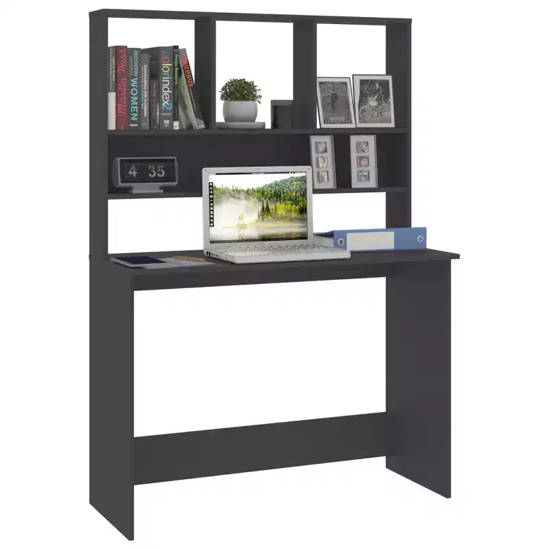 Desk Grey Engineered wood Compact Desk Rectangular Modern