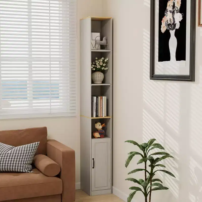 72-Inch Tall Slim Storage Cabinet with Adjustable Shelves