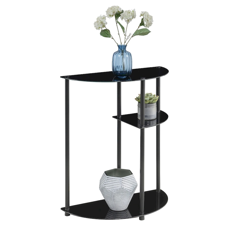 Convenience Concepts Classic Glass 3 Tier Display Entryway Hall Table