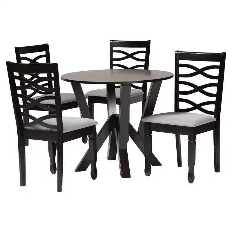 Baxton Studio Ariane Modern Finished Wood 5-Piece Dining Set