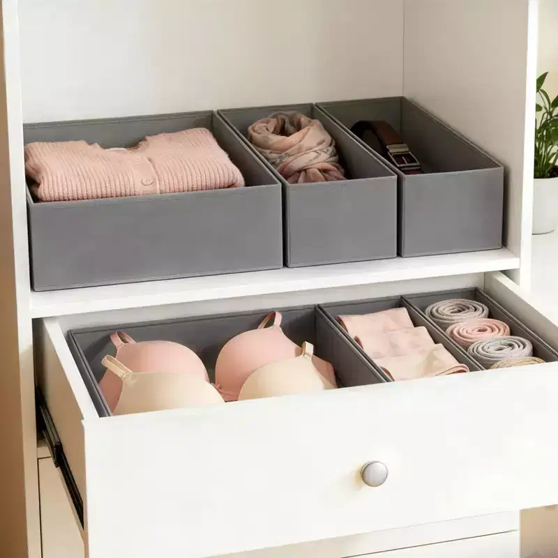 Drawer Organizer Clothes, Dresser Bins for Baby Clothes, Underwear, Bra & Sock, Foldable Fabric