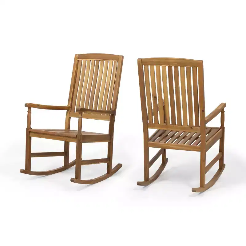 Christopher Knight Home Arcadia Outdoor Acacia Wood Rocking Chairs (Set of 2)