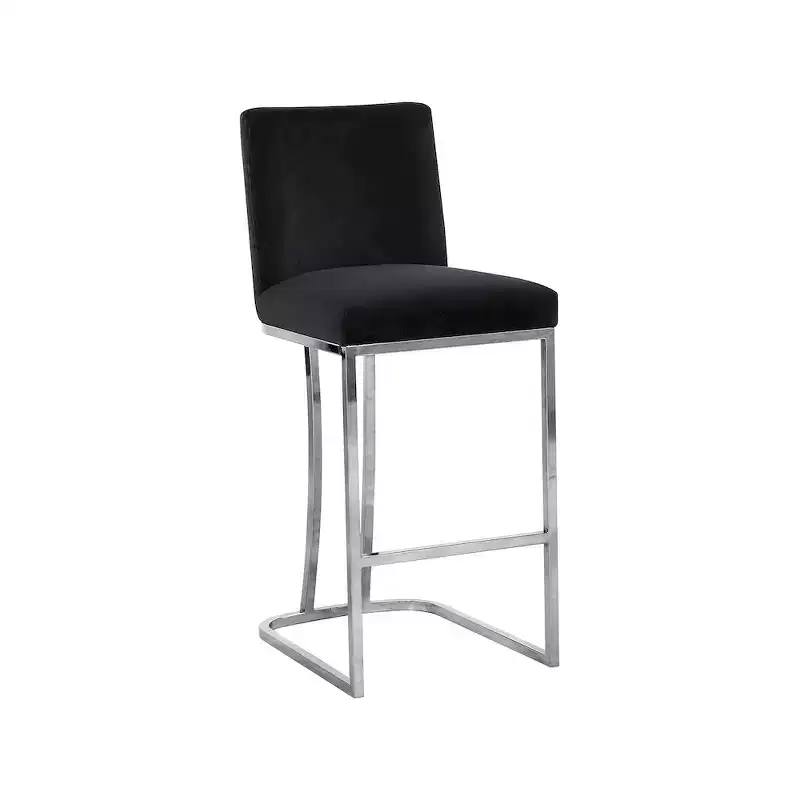 Black Velvet Counter Stool