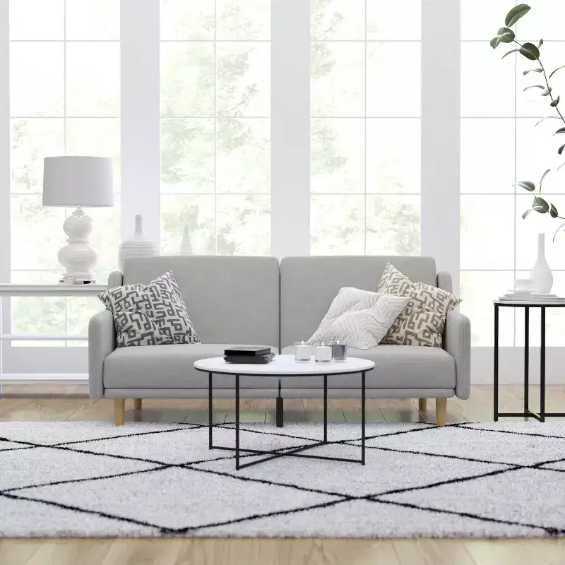 Mid Century Modern Split-Back Sofa Futon with 3 Recline Positions