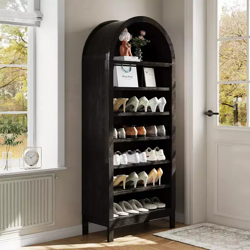 GustoWave Multifunctional 7 Tier Tall Arched Shoe Storage Cabinet for Entryway, Hallway Living Room