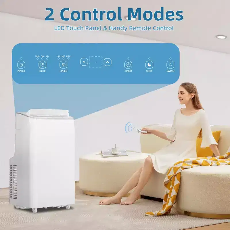 12000 BTU Portable AC - Cooling, Dehumidifier, Fan & Sleep Mode for 400 Sq Ft with Air Purification Filter, One-year Warranty
