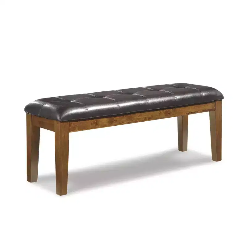 Signature Design by Ashley Ralene Large Upholstered Dining Bench, Medium Brown, Faux Leather Seat