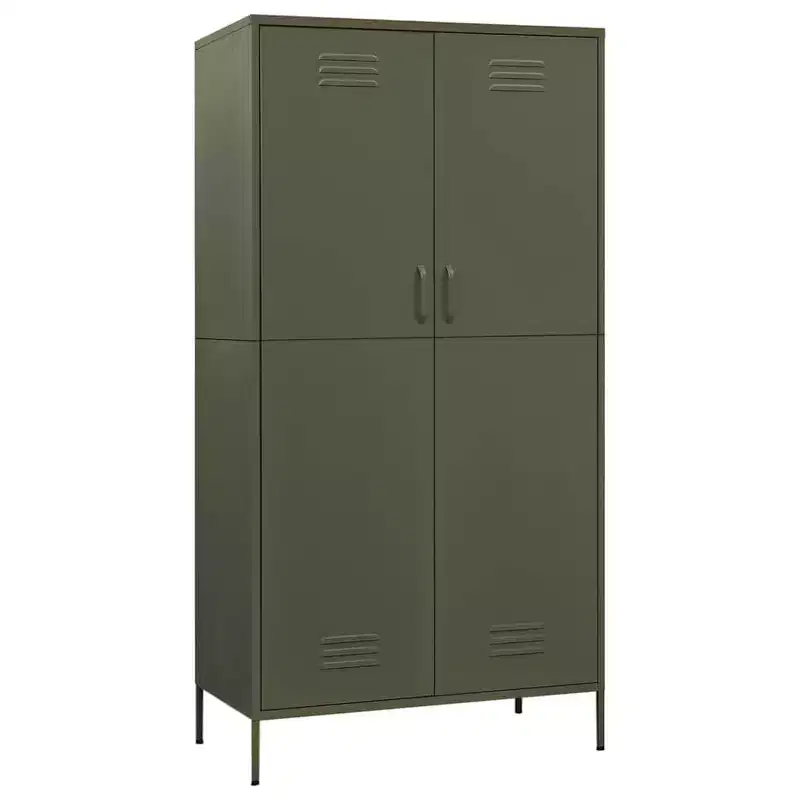 vidaXL Wardrobe Olive Green 35.4x19.7x70.9 Steel