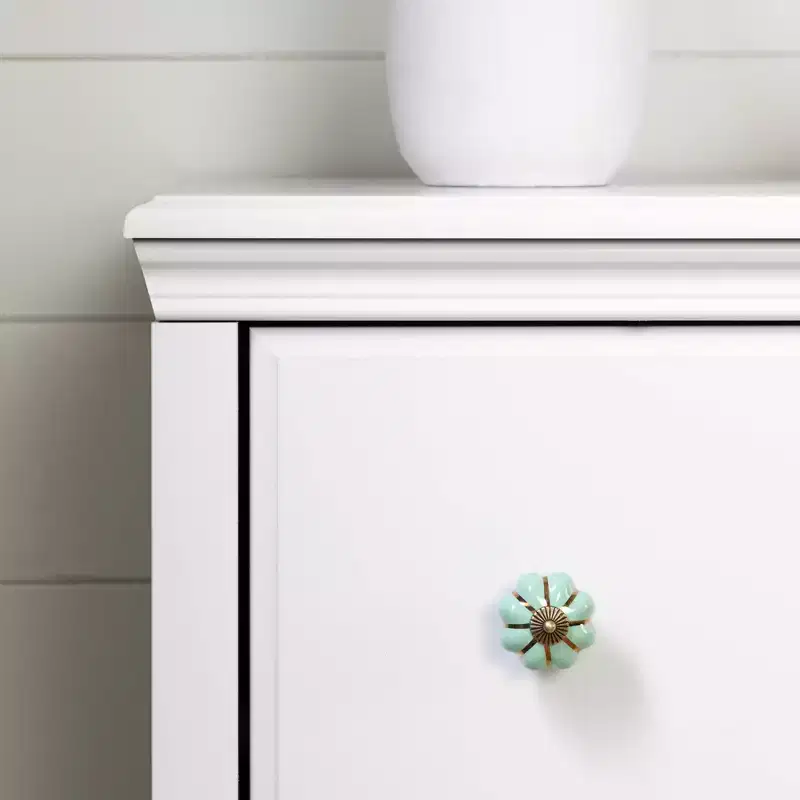 3 Drawer Kids' Dresser with Baskets Pure White - Farmhouse Style, Toddler Storage