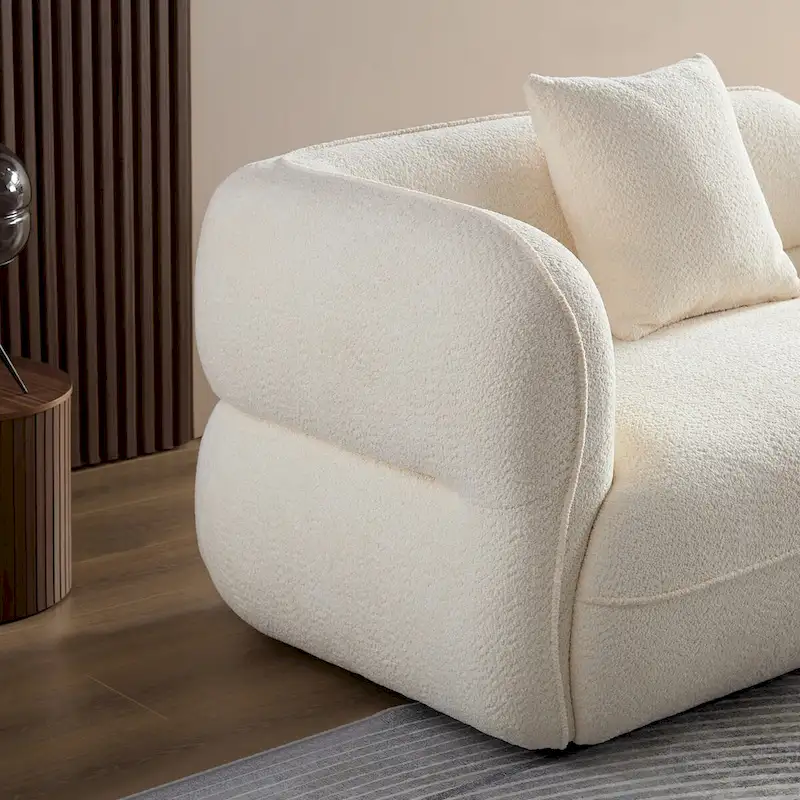 Sectional Sofa 4-seater Sofa Couch Durable Fabric with Solid Wood Frame
