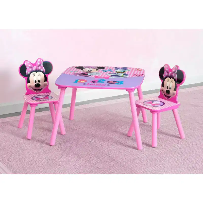 Delta Children Minnie Mouse Kids Table and 2 Chairs with Storage