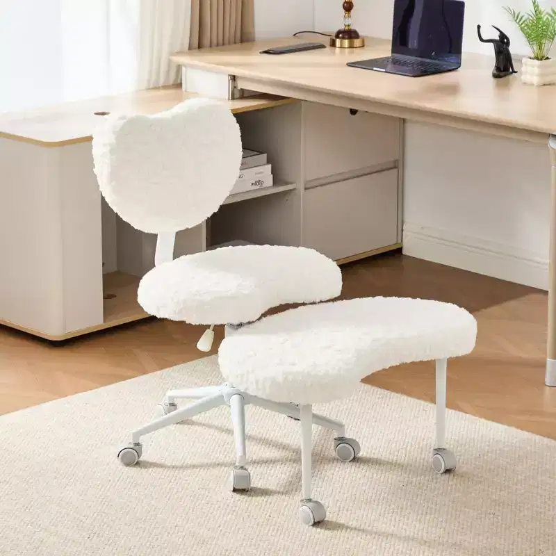 GDFStudio Hazlitt Ergonomic Cross-Legged Adjustable Height Swivel Chair with Wheels