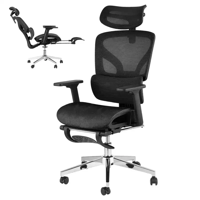 Ergonomic Office Chair, Comfortable Desk Chair with High Back Support and 3D Adjustable Armrests, Swivel Task Chair for Work, Study, Gaming