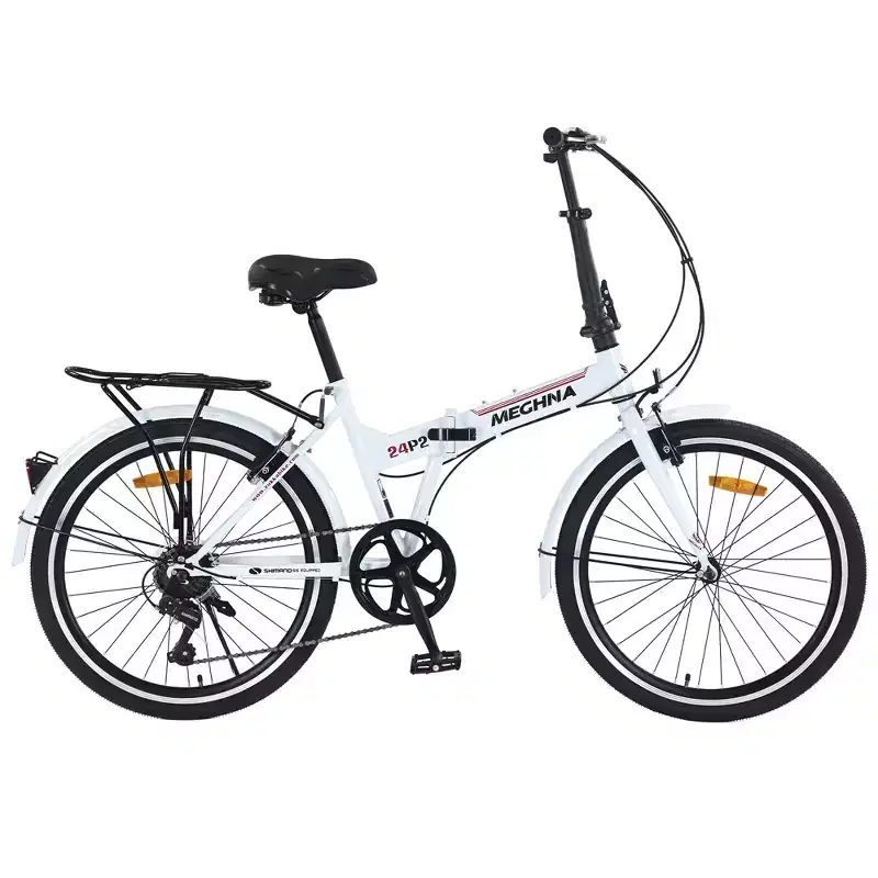 24 Folding City Bike Steel Frame 7 Speed Folding Bike, Bicycle, High-Tensile Steel Frame, V Brakes