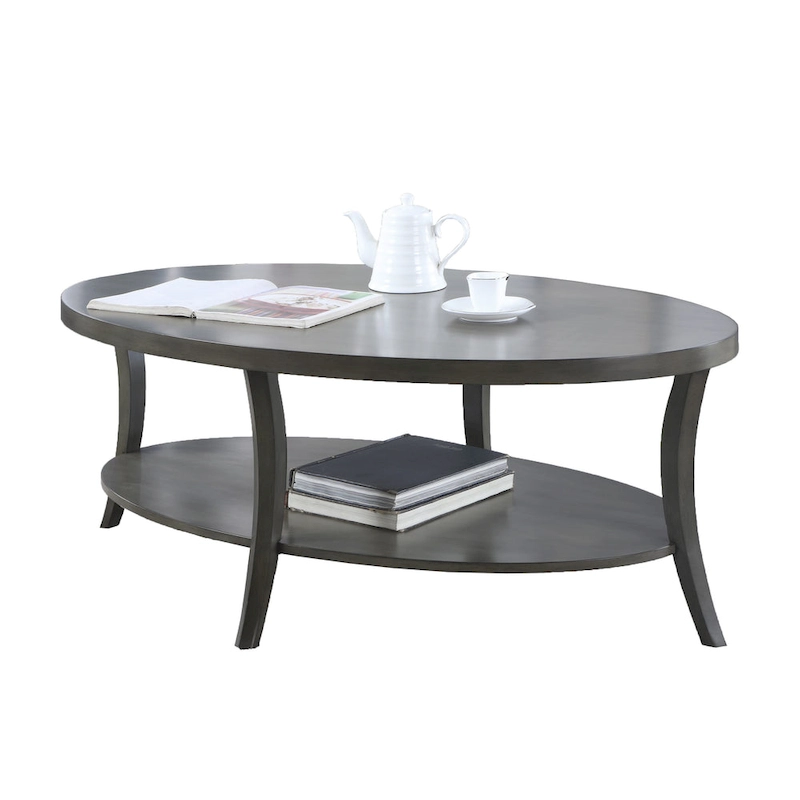 Oval Coffee Table with Shelf