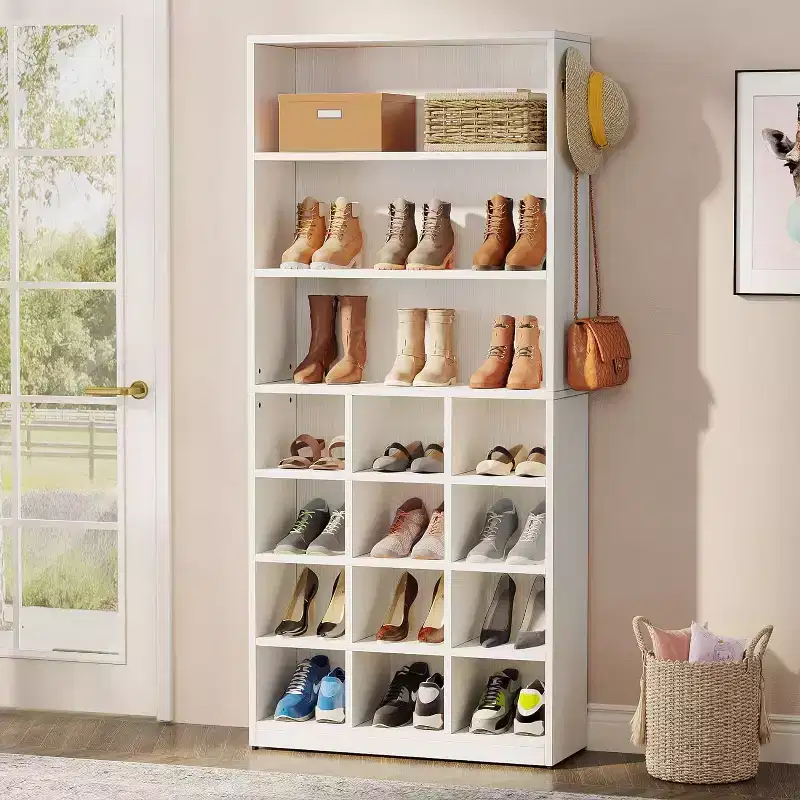 Tribesigns Freestanding Shoe Cabinet, Modern Shoe Storage Cabinet with Shelves