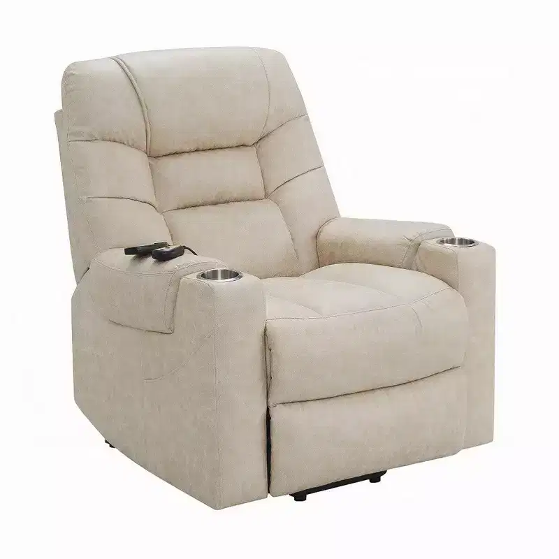 Power Recliner Lift Chair with Heating Massage, Gray Faux Leather