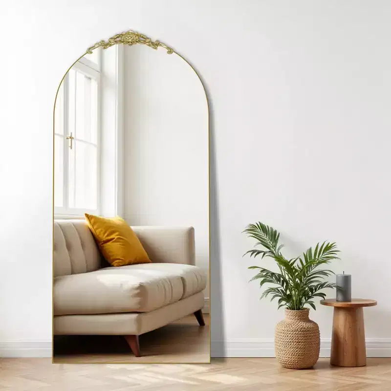 Modern Arch Freestanding Full-Length Mirror with Sustainable Wood Frame