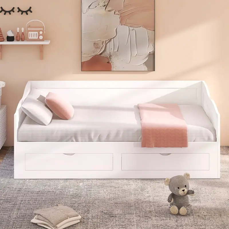 Daybed with Trundle Bed and Storage Drawers
