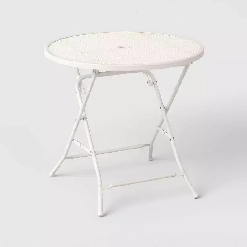 Steel Round Metal Mesh Outdoor Patio Bistro Table Cream - Room Essentials™
