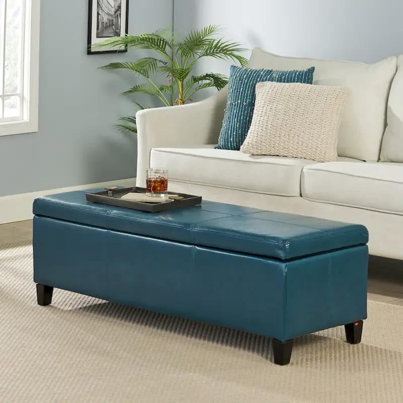Faux Leather Storage Ottoman Bench – 51.25