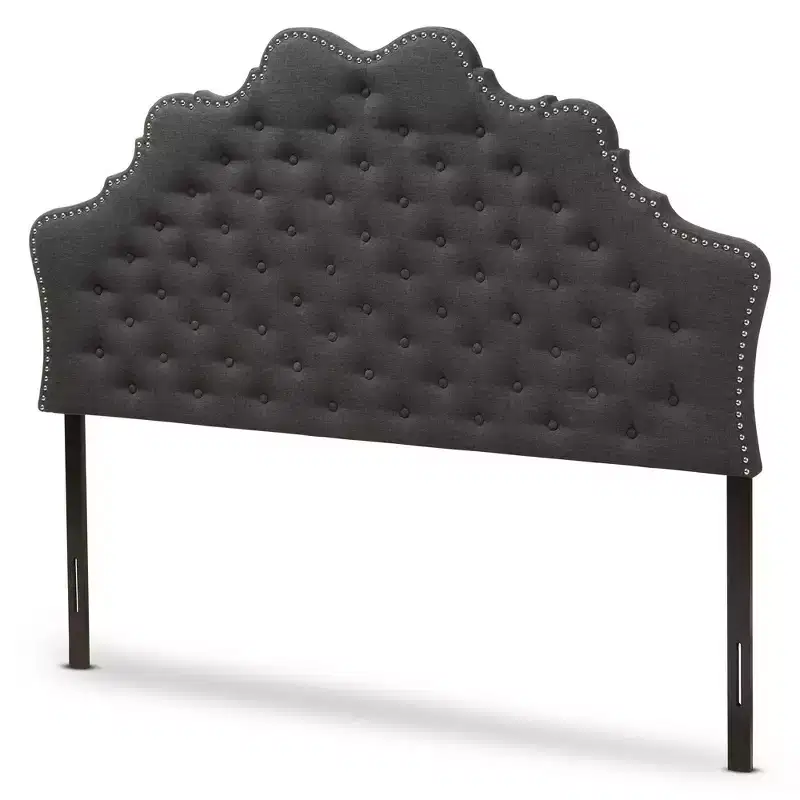 Modern and Contemporary Fabric Headboard Dark Gray