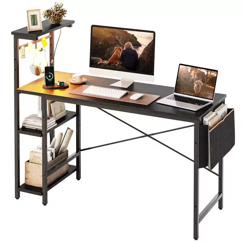 52 Inch Gaming Desk with 4 Tiers Shelves & Storage Bag