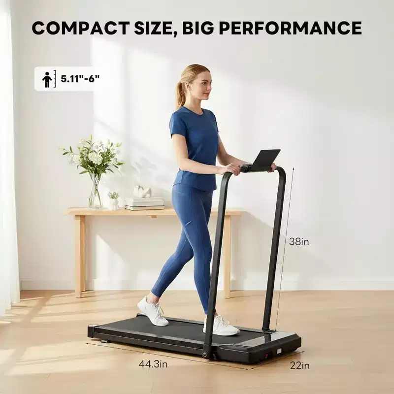 NAYSAYE Walking Treadmill Compact Under Desk Walking Pad Quiet Portable Fitness Machine for Home and Office Exercise, Black, 42.2*22.05*38