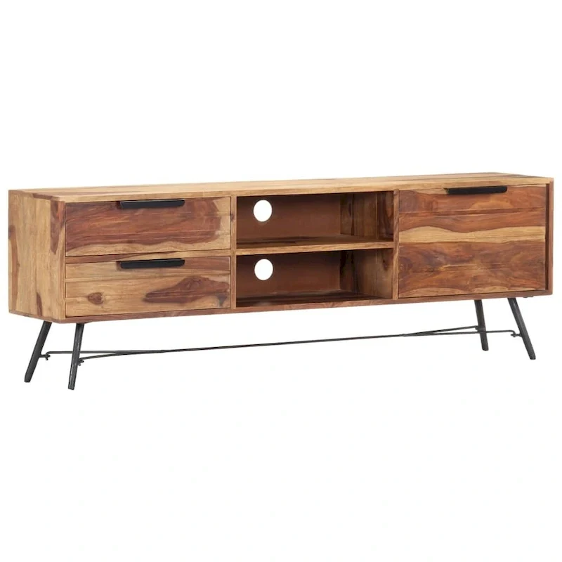 TV Stand 55.1x11x18.5 Solid Wood Sheesham