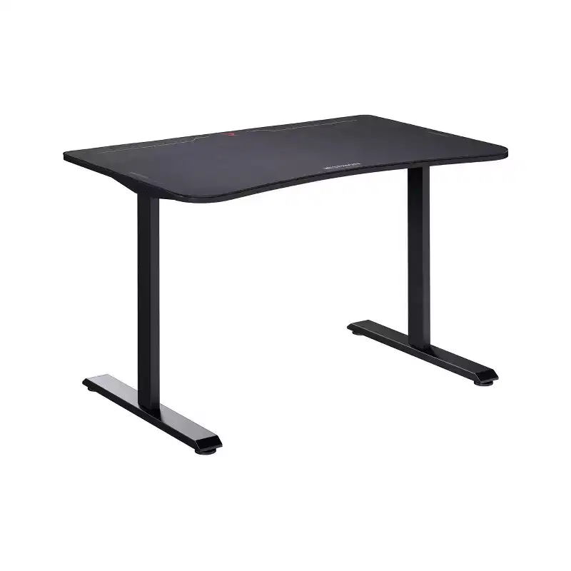 1048 Gaming Desk Black: Sturdy Metal Frame, MDF Surface, No Storage, Adult Assembly Required