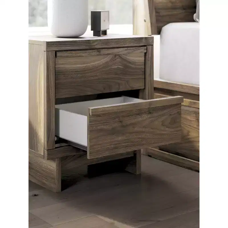 Signature Design by Ashley Zadilyn Two Drawer Night Stand with Wireless Charging, Brown