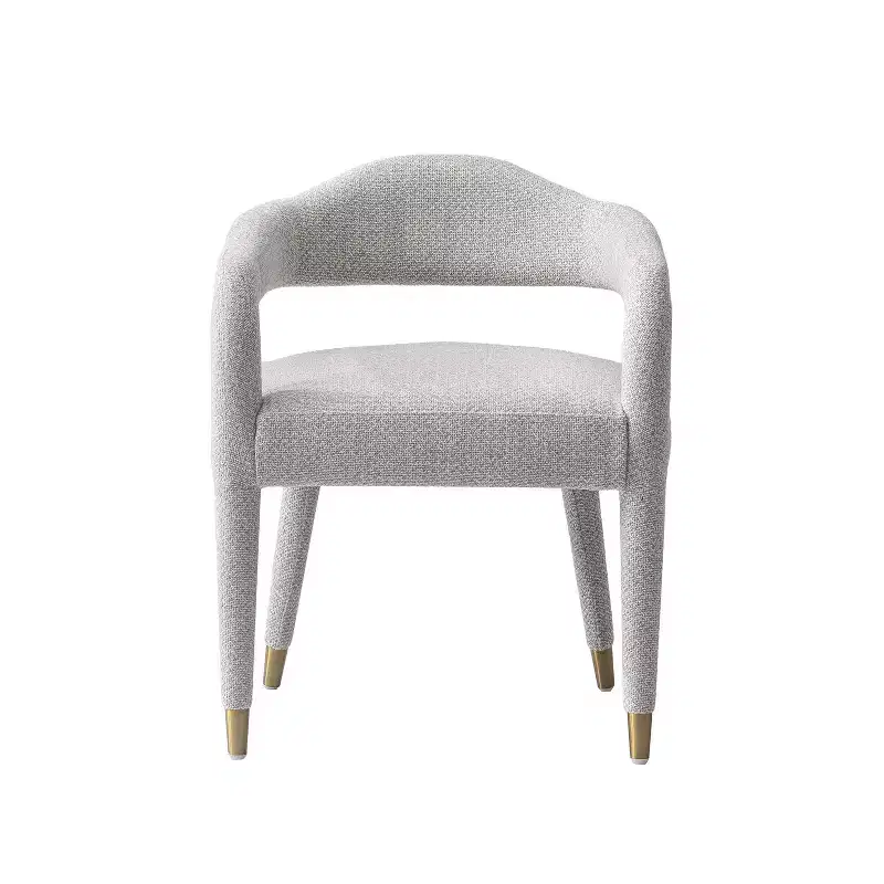Manhattan Comfort Aspen Modern Tweed Upholstered Dining Armchair Silver Lining