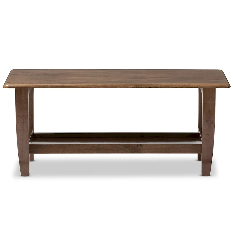 Mid-Century Modern Walnut Finished Wood Coffee Table