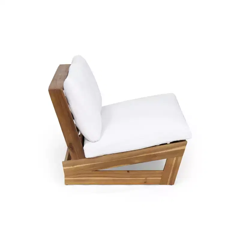 Christopher Knight Home Uland Outdoor Slat Design Acacia Wood 7 Seater Seating Set with Cushions